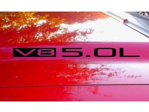 Hood Decal x2 V8 5.0L text sticker emblem logo 5.0 V4