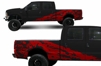 Custom Vinyl Decal Nightmare Wrap Kit for Ford F-250/F-350 Truck 1999-2006 RED