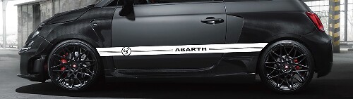 Racing Side Stripes Vinyl Decal Kit for Fiat 500 Abarth 2006-2019