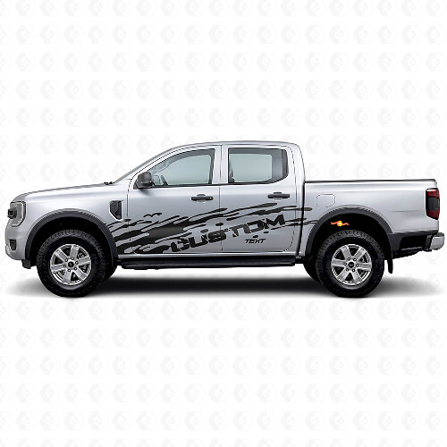 Mud Splash & Custom Text Side Vinyl Decals Kit for Musclecar Ranger