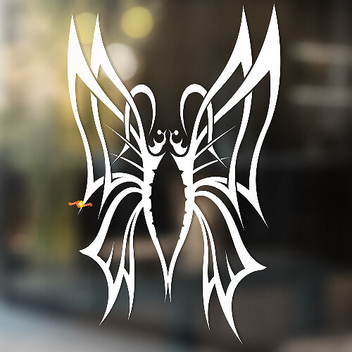 Butterfly with Dual Wings Universal Vinyl Decal Sticker_1