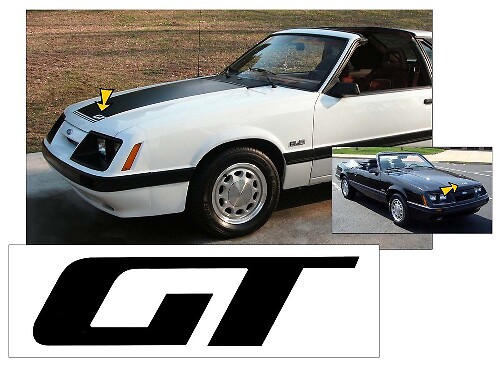 1985-86 Musclecarmodel - GT HOOD Sticker Decal - ONE Sticker Decal - FACTORY SIZE
