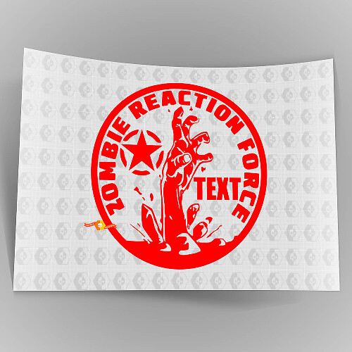 Zombie Reaction Force Military Star Hood Vinyl Decal Sticker for Jeep Wrangler_1