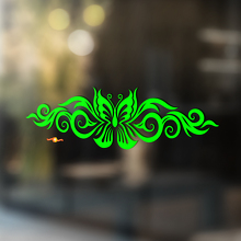 Butterfly with Curved Tribal Stripes Universal Vinyl Decal Sticker_3