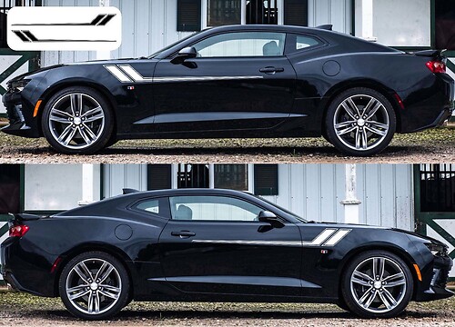 Dual Outline Stripes Side Vinyl Decal Sticker for Chevrolet Camaro 2016-2018