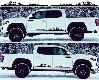 2X Toyota Tacoma 2016 side skirt Vinyl Decals graphics rally sticker kit