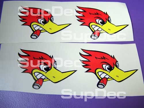 Funny Woodpecker Right Side Car Decal Stickers Set of 4