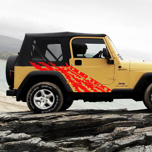 Mud Splash & Custom Text Side Vinyl Decal Sticker for Jeep Wrangler 1999-2006_1