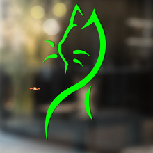 Smooth Tribal Style Cat Universal Vinyl Decal Sticker_3