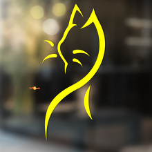 Smooth Tribal Style Cat Universal Vinyl Decal Sticker_4