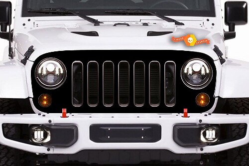 Blackout Grille Skin Vinyl Decal for Jeep Wrangler JK JKU 2007-2016