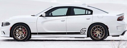 Hellcat & Dual Stripes Side Vinyl Decal Sticker for Dodge Charger 2011-2018