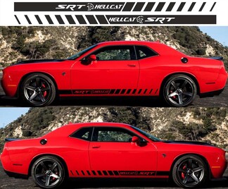 2X DODGE CHALLENGER Hellcat Side Vinyl Decals graphics rally sticker 2009 - 2018