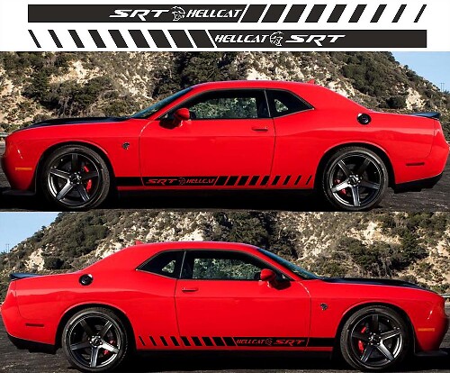 2X DODGE CHALLENGER Hellcat Side Vinyl Decals graphics rally sticker 2009 - 2018