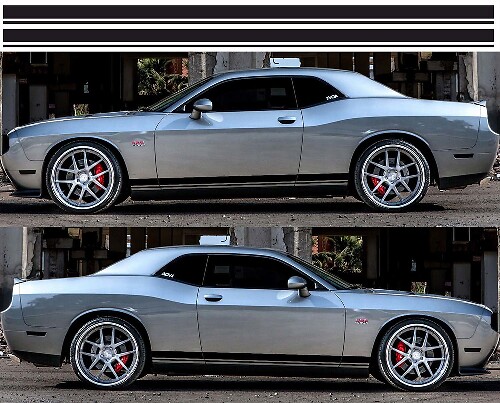 2x Side Rally Vinyl Decals Stickers 2 for Dodge Challenger