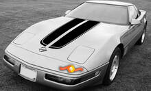 Chevrolet Corvette C4 Sport front hood racing stripes Sticker Decal pre-cut 1984 - 1996
 2