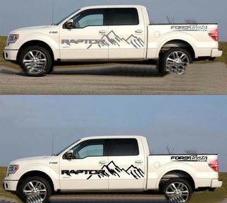 2 PCS Graphics Mountain Car Sticker Pickup Truck Rear Decal For Ford Raptor F150