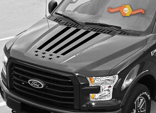 USA Bonnet Graphics Stripe Sticker Decal for Ford F150 2015-2018