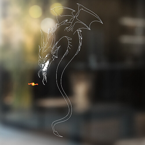 Dragon Outline Silhouette Universal Vinyl Decal Sticker_1