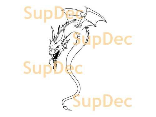 Dragon Vinyl Art Wall  Window Bathroom Sticker Decal #2
