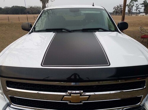 Silverado Chevrolet Hood stripe 2007-2013 Decal Sticker Vinyl
