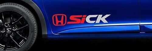 SiCK Logo Side Door Vinyl Decal Sticker for Honda Civic