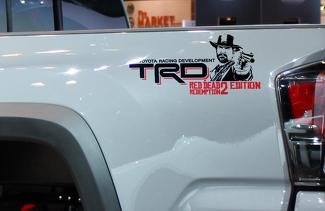Pair of TRD Red Dead Redemption Edition bed side decals stickers 2 colors Toyota Tacoma Tundra FJ