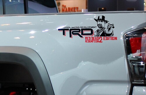 TRD Red Dead Redemption Edition Bedside Vinyl Decal Sticker for Toyota Tacoma