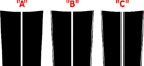 16-Piece Style Rally Stripe Sticker Decal Kit for Dodge Challenger 2008 - 2014