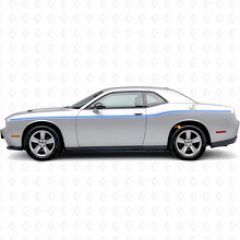Twin Varying Widths Stripes Side Vinyl Decal Sticker for Dodge Challenger_2