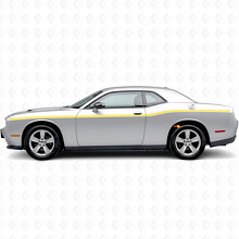 Twin Varying Widths Stripes Side Vinyl Decal Sticker for Dodge Challenger_5