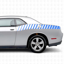 Strobe Style Stripes Bedside Vinyl Decal Sticker for Dodge Challenger_2