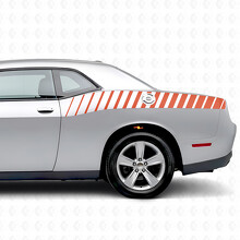 Strobe Style Stripes Bedside Vinyl Decal Sticker for Dodge Challenger_4