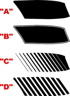 2015 & Up Dodge Challenger HELLCAT Hood Vent Insert Stripe Kit