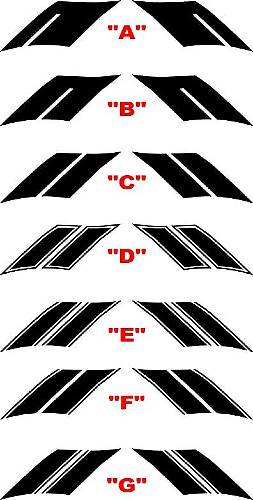 2016 & Up Chevrolet Camaro Fender Hash Side Stripes
