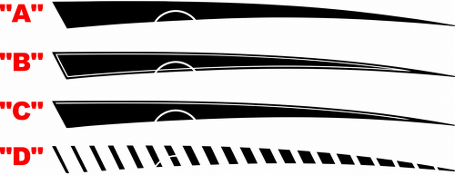 Stinger Fuel Door Contour Stripe Pair Rear Fender Vinyl Decal Sticker for Chevrolet Camaro 2010-2015