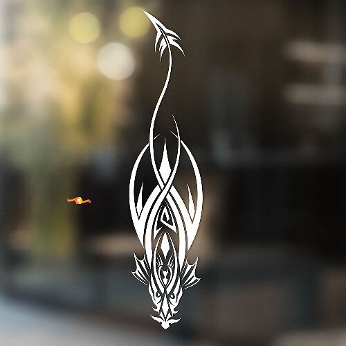Long Tail Dragon Tribal Style Universal Vinyl Decal Sticker_1