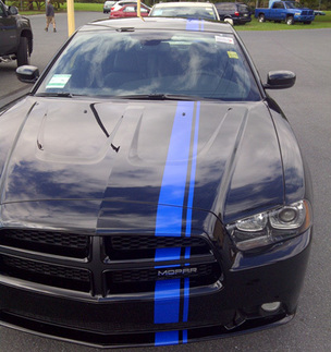 2006 & Up Dodge Charger Offset Style Rally Stripe Kit Vinyl Decals Stickers 1