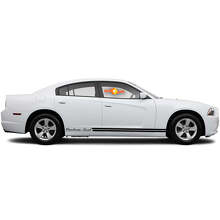 Custom Text with Dual Stripes Side Vinyl Decal Sticker for Dodge Charger 2011-2014_2