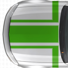 Decorated Outline Hood & Side Stripes Vinyl Decal Kit for Musclecar Musclecarmodel 2005-09_3