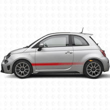 Checkered Racing Side Stripes Vinyl Decal Kit for Fiat 500 Abarth 2007+_4