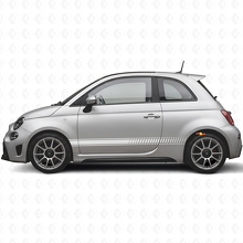 Checkered Racing Side Stripes Vinyl Decal Kit for Fiat 500 Abarth 2007+_5