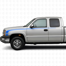 Retro Style Outline Side Stripes Vinyl Decal Kit for Chevrolet Silverado 2003-06_2