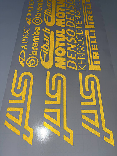 Racing Reflective Yellow Decal Sticker Set
