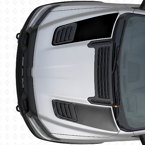 Dual Racing Hood Vent Stripes Vinyl Decals Set for Dodge Ram Sport 2019+