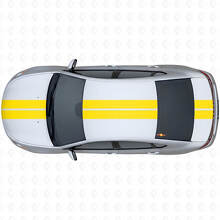 Dual Outline Stripes Front Upper Rear Vinyl Decal Kit for Dodge Dart 2013+_5