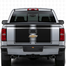 Dual Outline Stripes Hood & Tailgate Vinyl Decal Kit for Chevrolet Silverado 2014-15_2