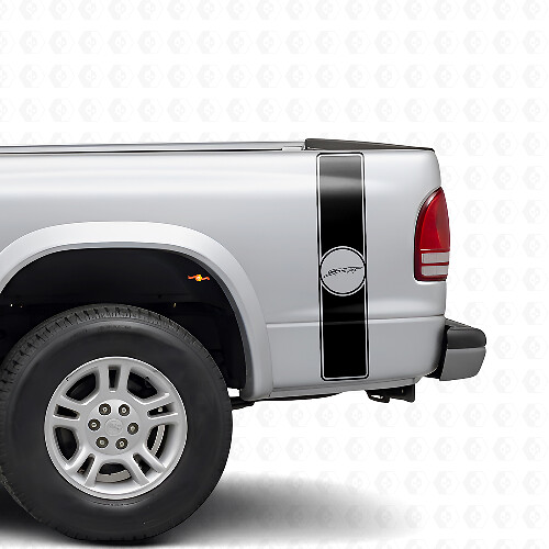 Sport Retro Style Rear Side Stripes Vinyl Decal Kit for Dodge Dakota 1997+