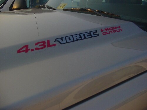 4.3L Vortec High Output Bonnet Vinyl Decal For Chevrolet Silverado Colorado GMC Sierra Canyon