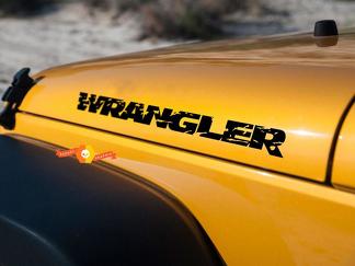 Jeep Wrangler distressed Wrangler hood decals